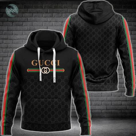 gucci stripe hoodie black